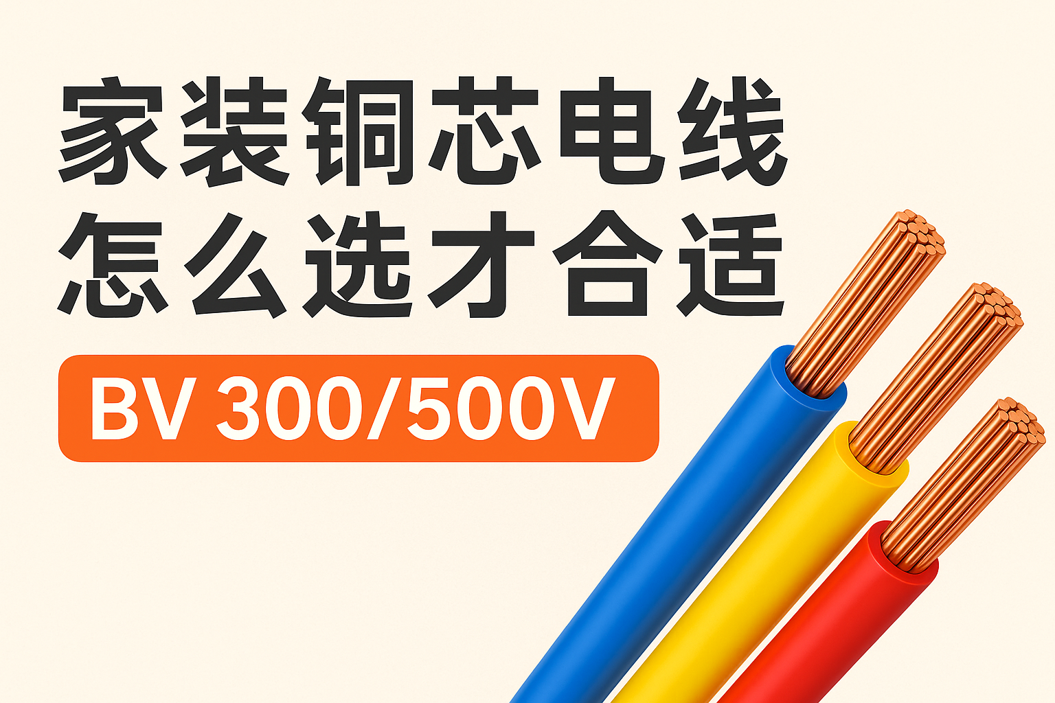家裝銅芯電線怎么選才合適 BV 300/500V ？